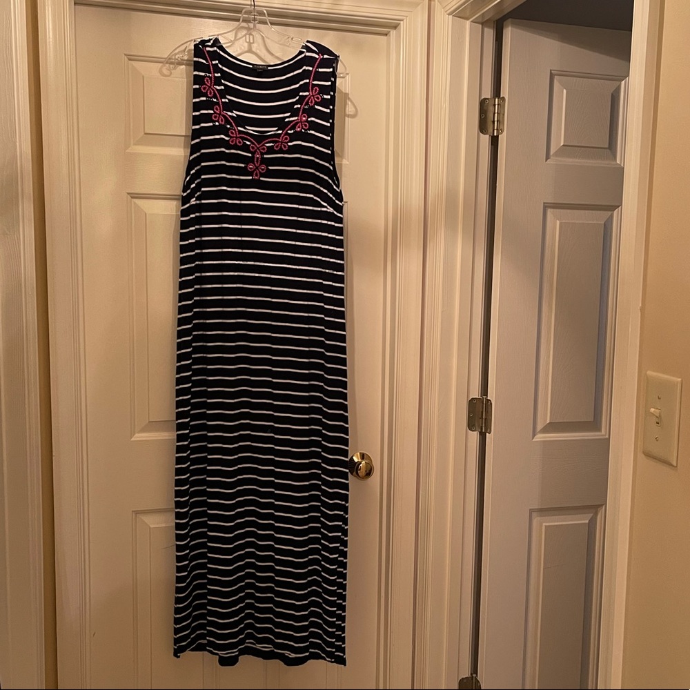Talbots Maxi Dress Navy blue XL